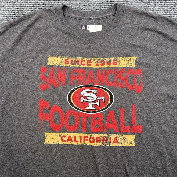 Team Apparel San Francisco 49ers T‎ Shirt Mens 2XL NFL Football Distressed NWT - Picture 1 of 4